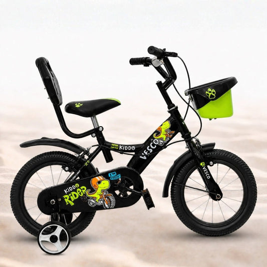 Kiddo 14T Kids Cycle with Back Rest & Training Wheels - Vesco Cycles