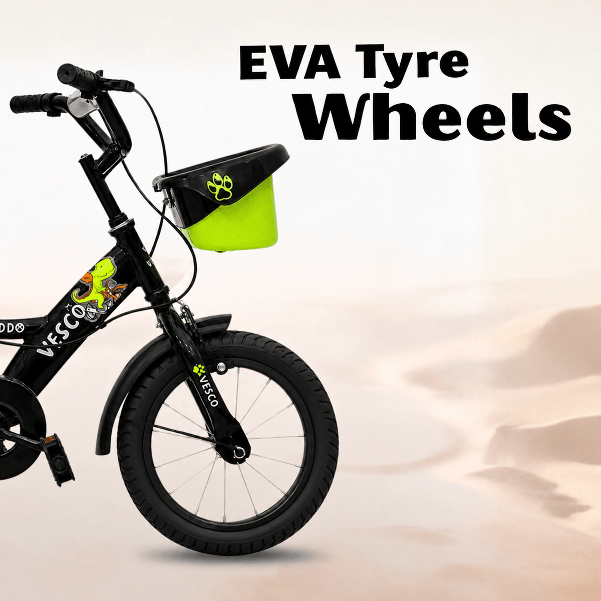 Kiddo 14T Kids Cycle with Back Rest & Training Wheels - Vesco Cycles