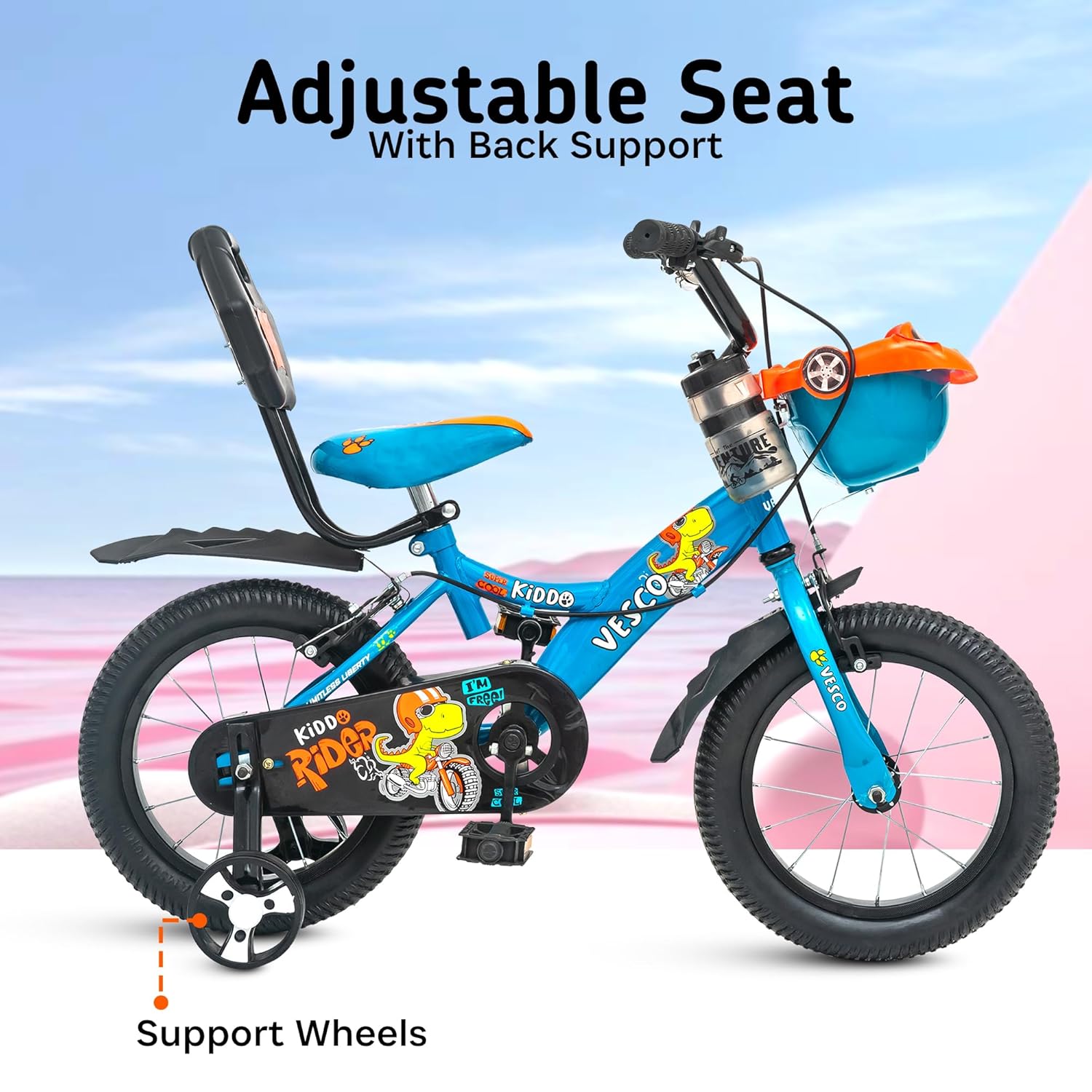 Kiddo 14T Kids Cycle with Training Wheels - Vesco Cycles