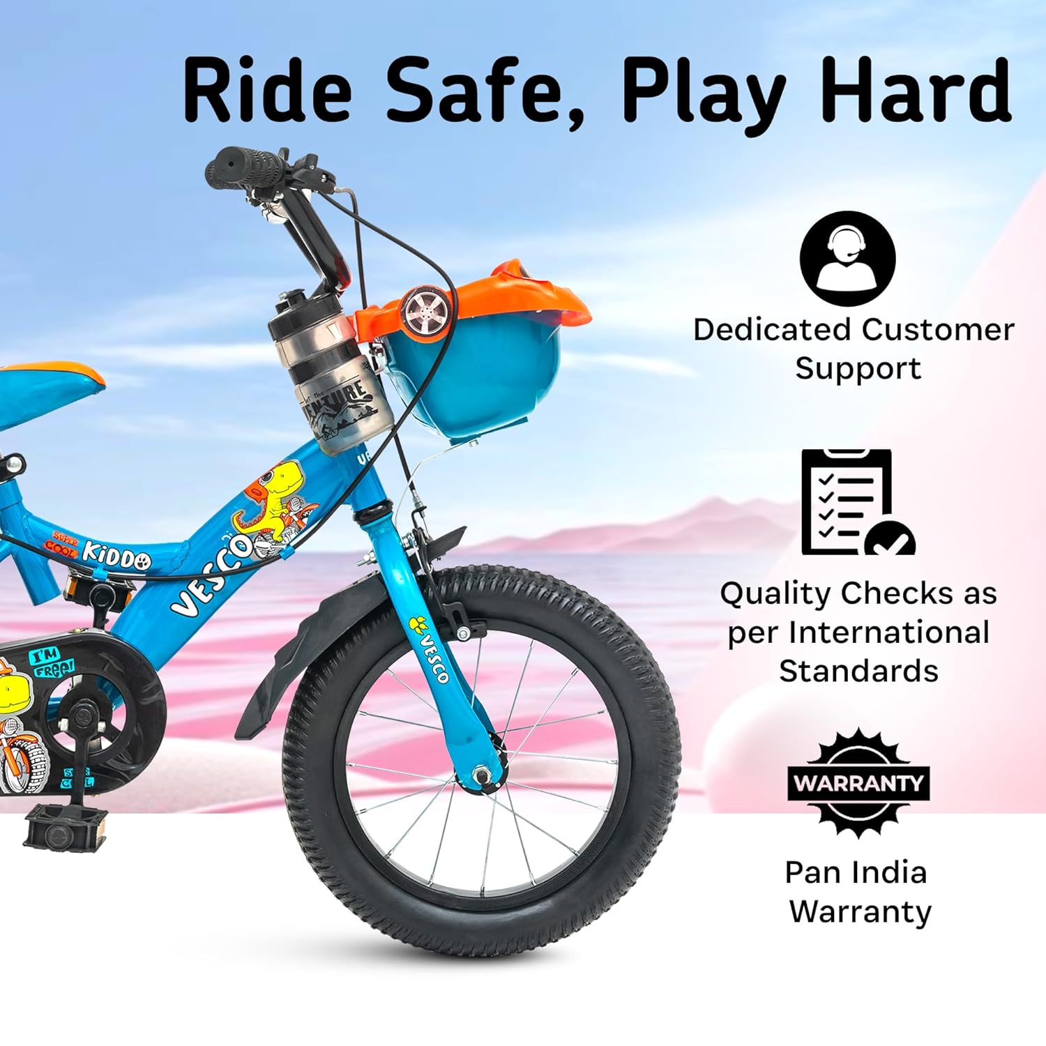 Kiddo 14T Kids Cycle with Training Wheels - Vesco Cycles