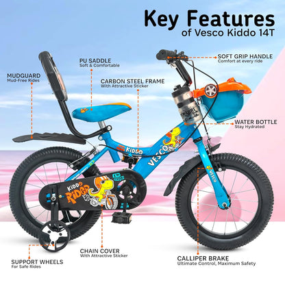 Kiddo 14T Kids Cycle with Training Wheels - Vesco Cycles