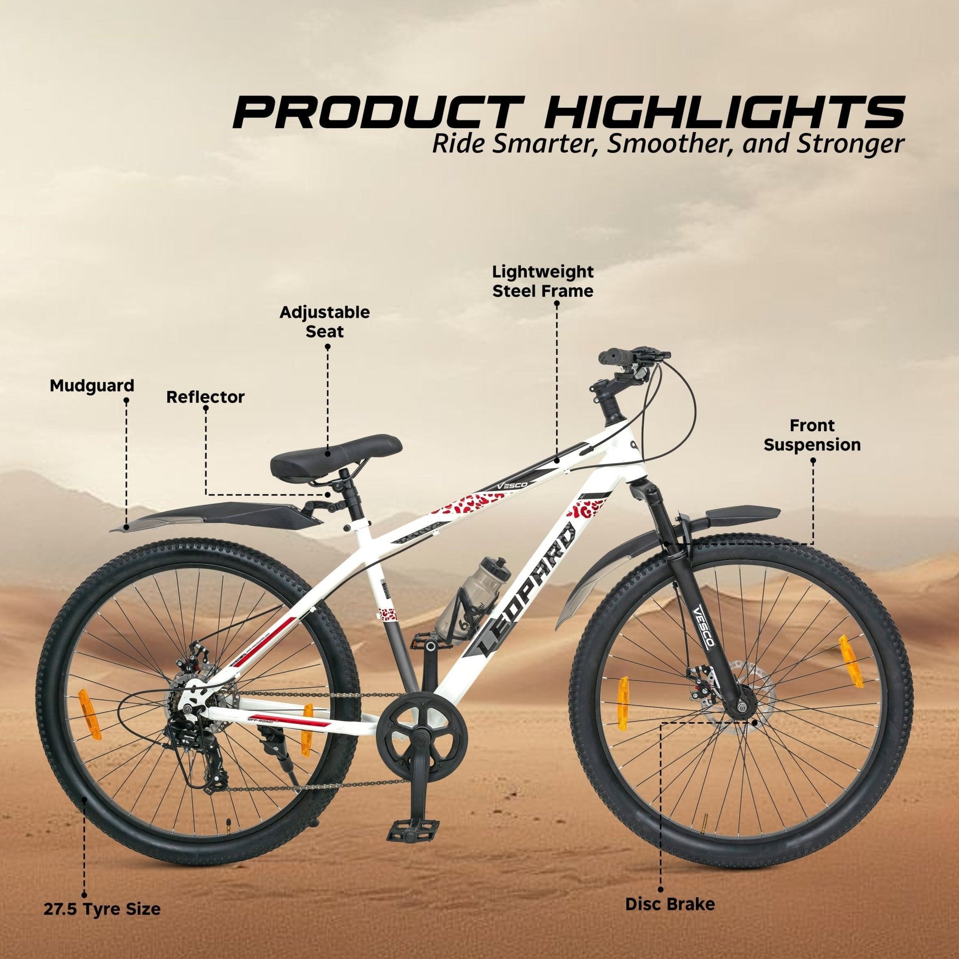 Leopard 7 Speed Gear 27.5 Cycle with Dual Disc - Vesco Cycles