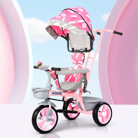 Pink TONDU Tricycles with Canopy Seat Belt - Vesco Cycles