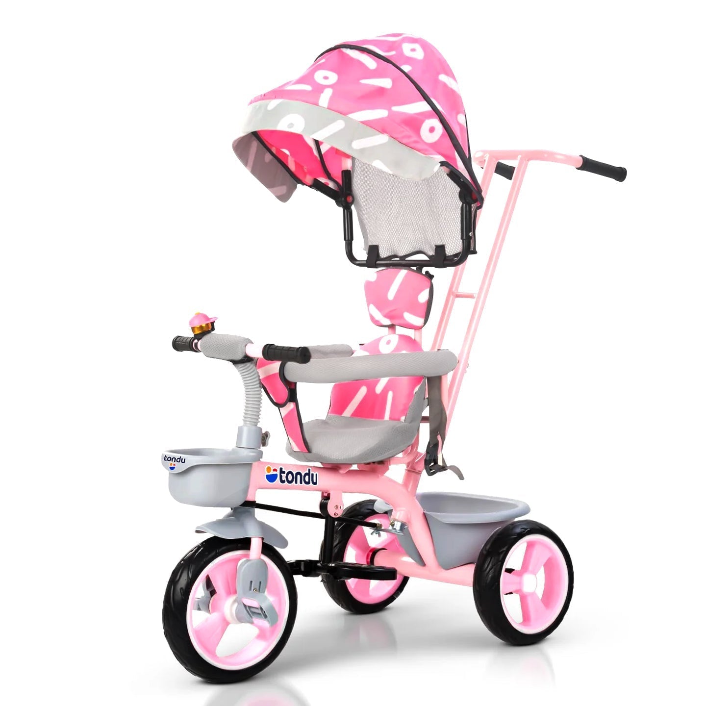 Pink TONDU Tricycles with Canopy Seat Belt - Vesco Cycles