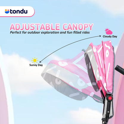Pink TONDU Tricycles with Canopy Seat Belt - Vesco Cycles