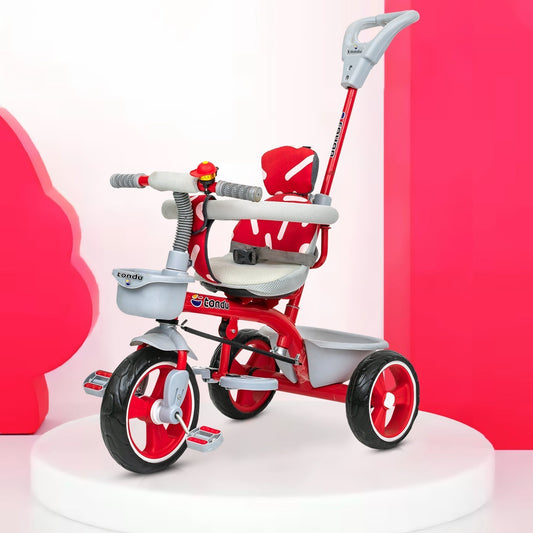 Red TONDU Tricycle for Kids with Safety Arm & Seat Belt - Vesco Cycles