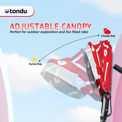Red TONDU Tricycles with Canopy Seat Belt - Vesco Cycles