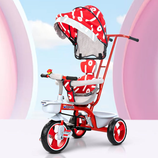 Red TONDU Tricycles with Canopy Seat Belt - Vesco Cycles