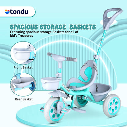 Sea Green TONDU Kiddo Tricycle Best for 1.5 Year to 4 Years Kids - Vesco Cycles