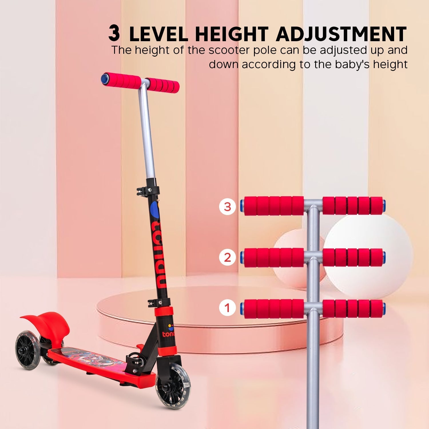 TONDU Earth Kick Scooter (Red)) - Vesco Cycles