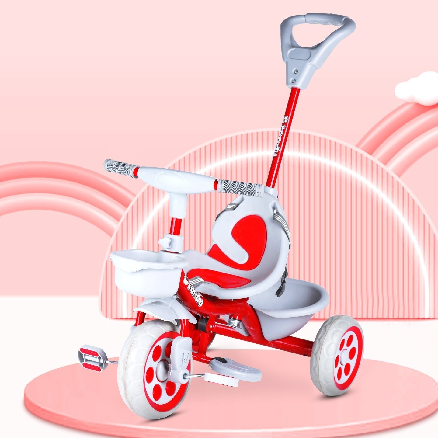 TONDU Kiddo Tricycle Best for 1.5 Year to 4 Years Baby/Kids (Red) - Vesco Cycles