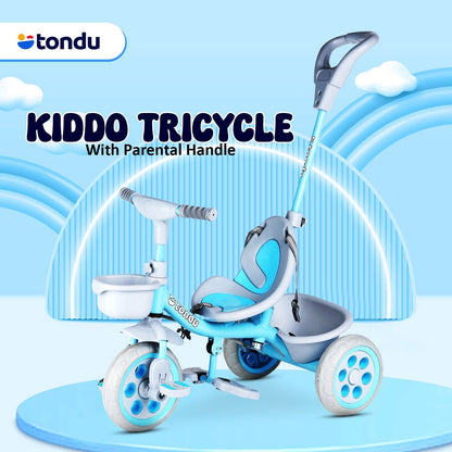 TONDU Kiddo Tricycle Best for 1.5 Year to 4 Years Kids (Blue) - Vesco Cycles
