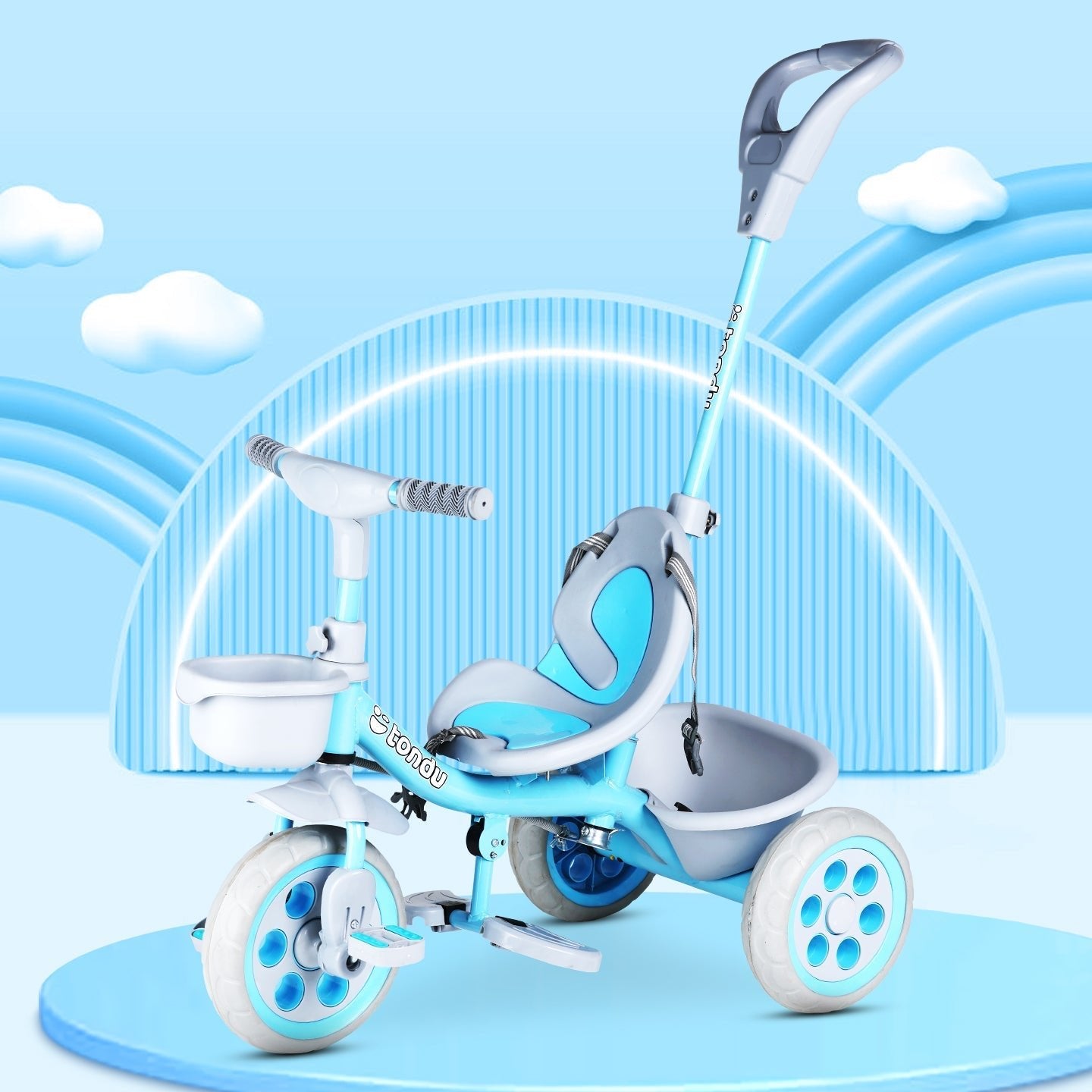 TONDU Kiddo Tricycle Best for 1.5 Year to 4 Years Kids (Blue) - Vesco Cycles
