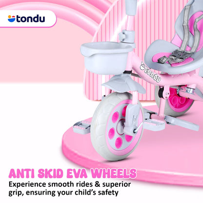 TONDU Kiddo Tricycle Best for 1.5 Year to 4 Years Kids (Pink) - Vesco Cycles