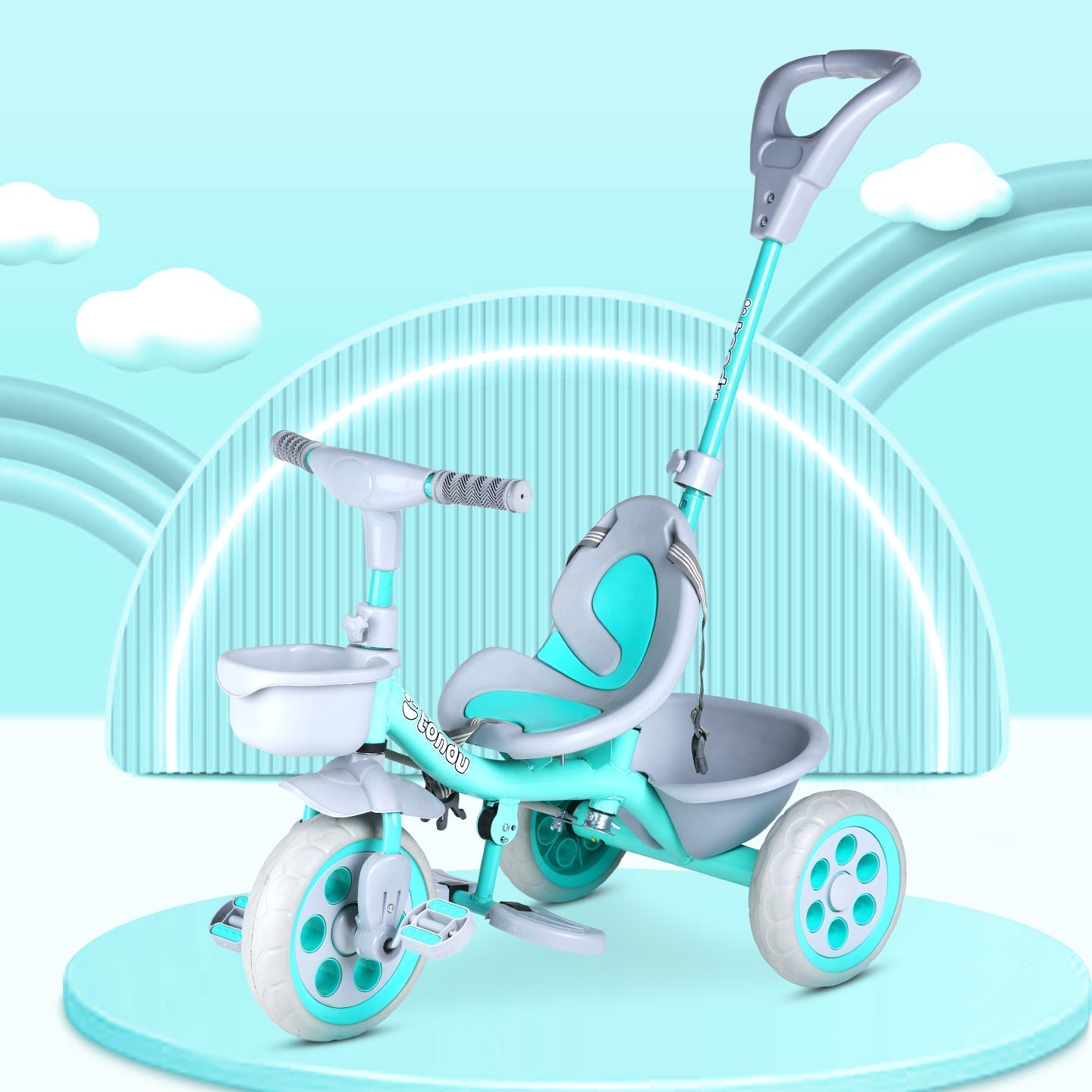 TONDU Kiddo Tricycle Best for 1.5 Year to 4 Years Kids (Sea Green) - Vesco Cycles