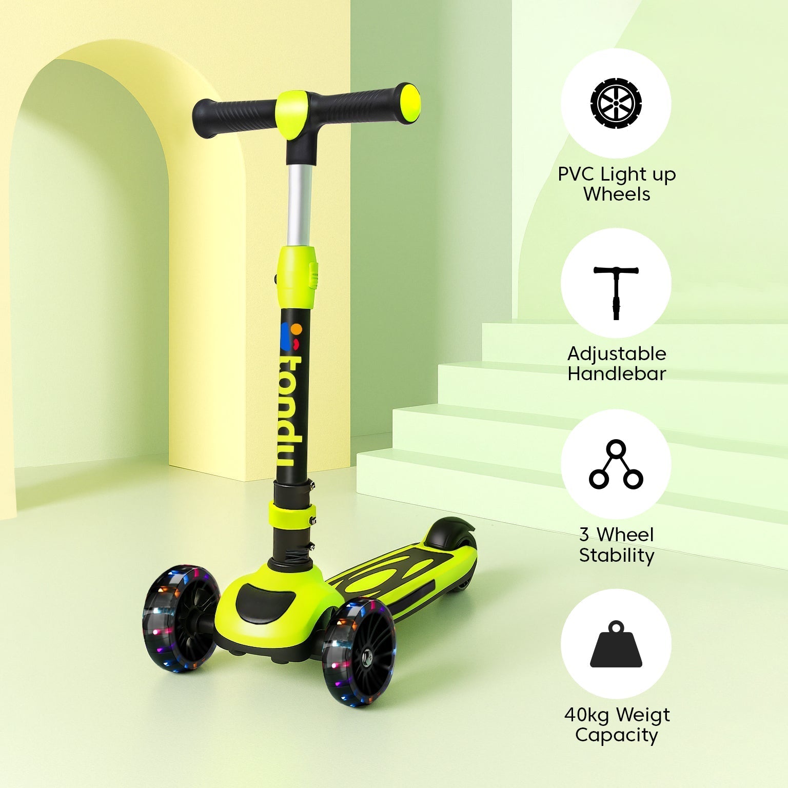 Tondu Mars Kick Scooter (Green) - Vesco Cycles