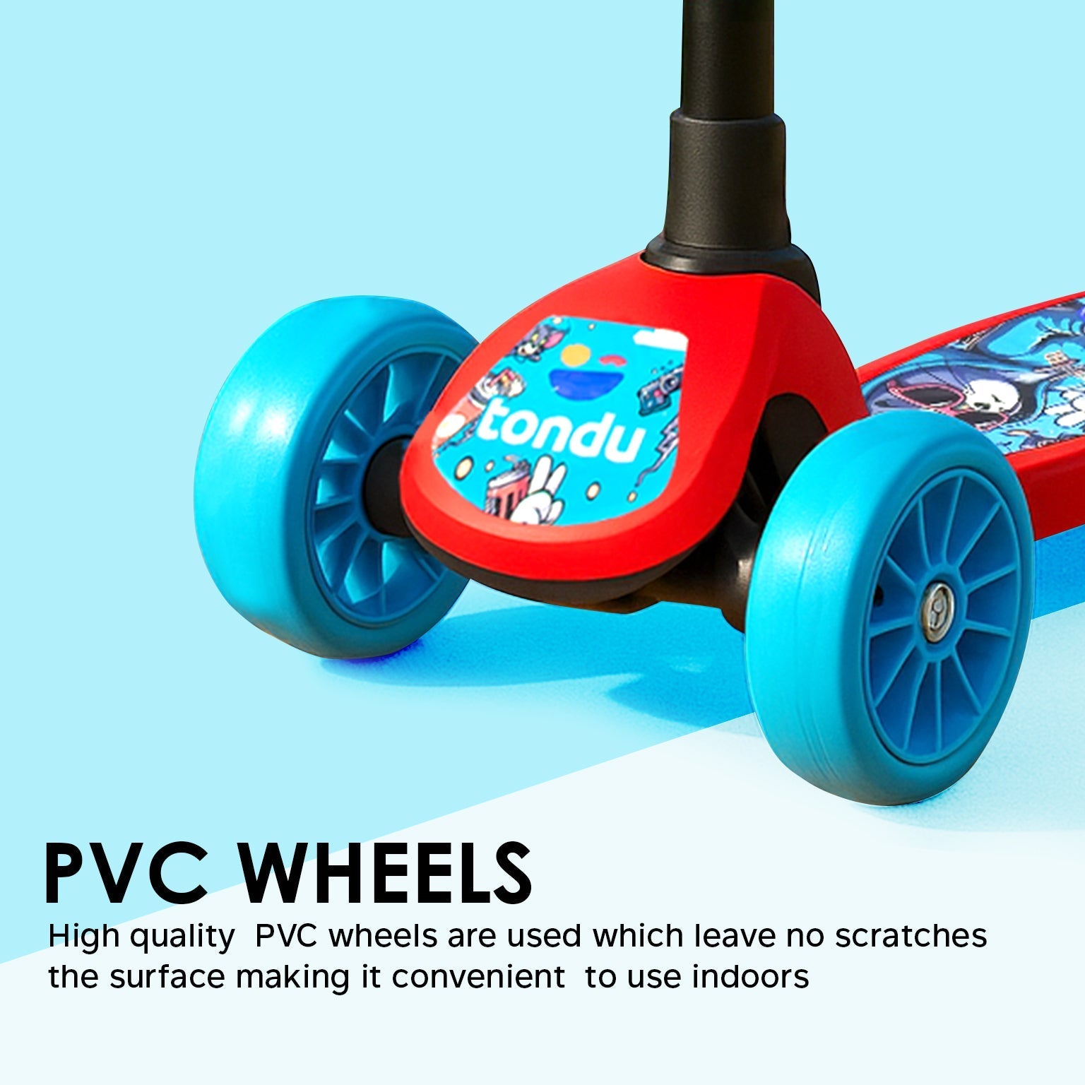 Tondu Mercury Kick Scooter for Kids 3+ Years (Red) - Vesco Cycles