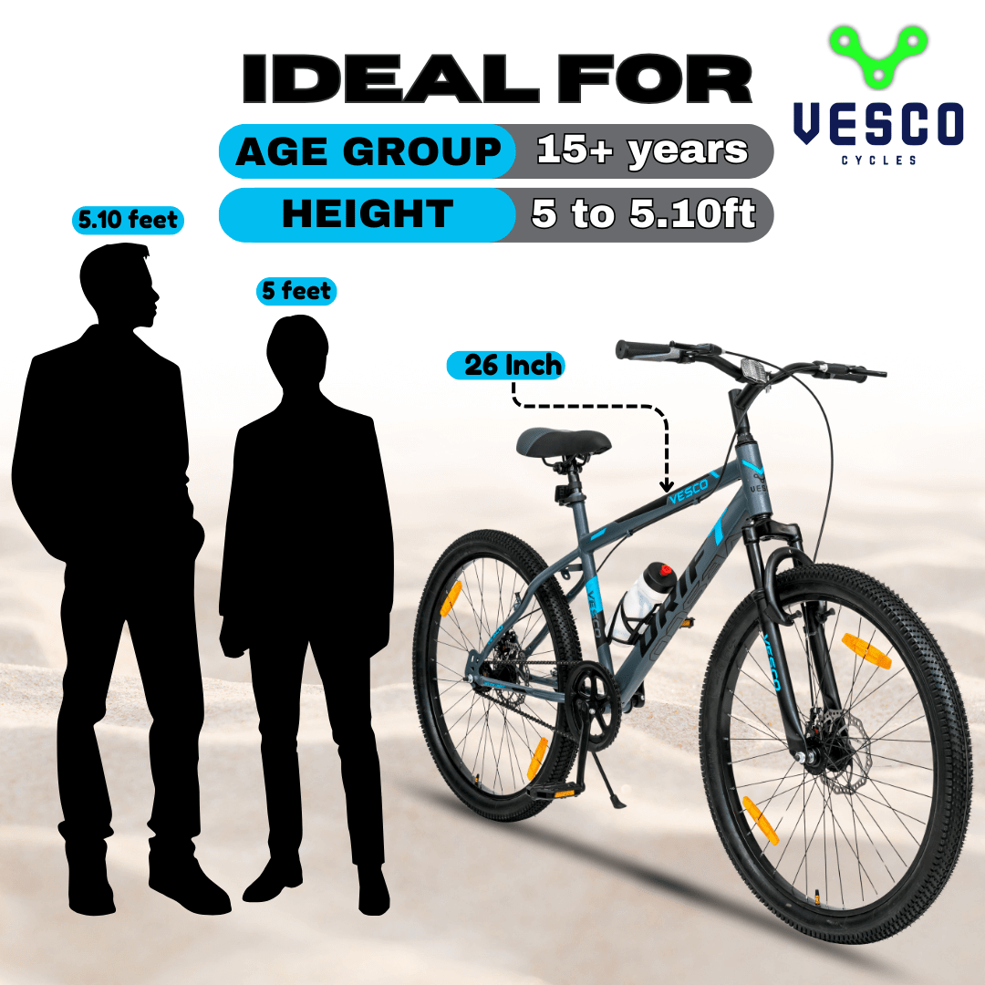 VESCO Drift Grey 26T Mountain Cycle - Vesco Cycles