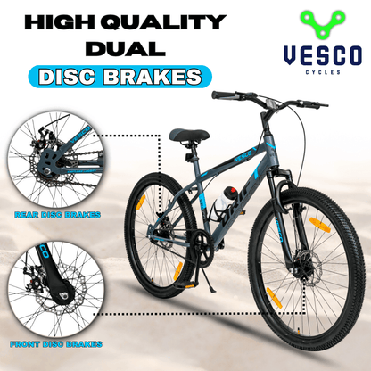 VESCO Drift Grey 26T Mountain Cycle - Vesco Cycles