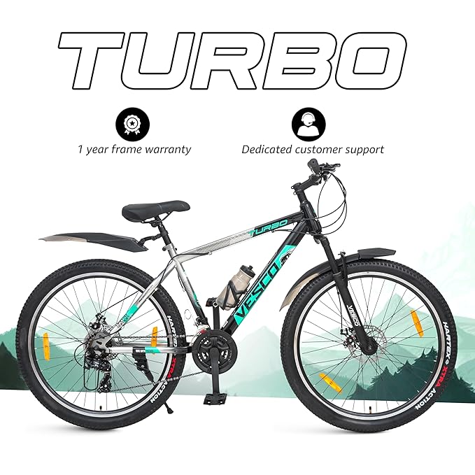 VESCO Turbo 27.5T MTB Cycle for Men | 21 Speed Shimano Gear Mountain Bike, Dual Disc Brake, Front Suspension - Vesco Cycles