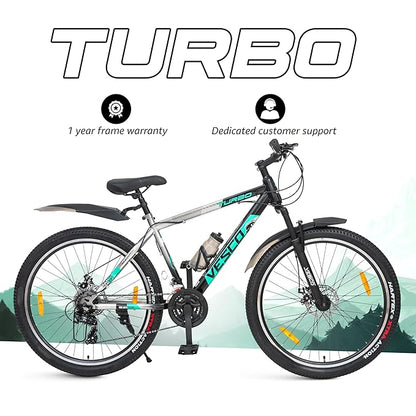 VESCO Turbo 27.5T MTB Cycle for Men | 21 Speed Shimano Gear Mountain Bike, Dual Disc Brake, Front Suspension - Vesco Cycles