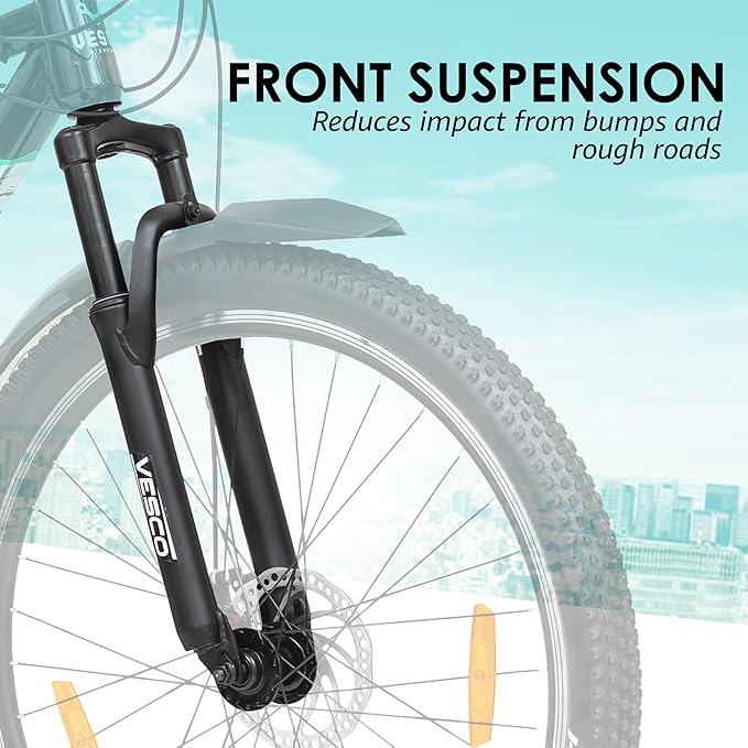 VESCO Turbo 27.5T MTB Cycle for Men | 21 Speed Shimano Gear Mountain Bike, Dual Disc Brake, Front Suspension - Vesco Cycles