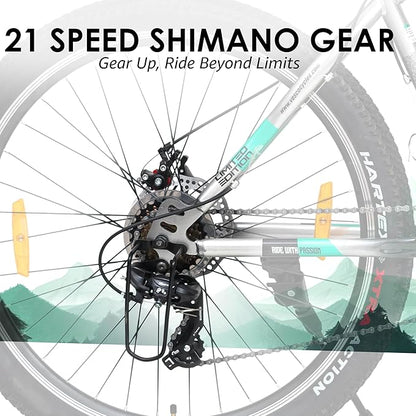 VESCO Turbo 27.5T MTB Cycle for Men | 21 Speed Shimano Gear Mountain Bike, Dual Disc Brake, Front Suspension - Vesco Cycles