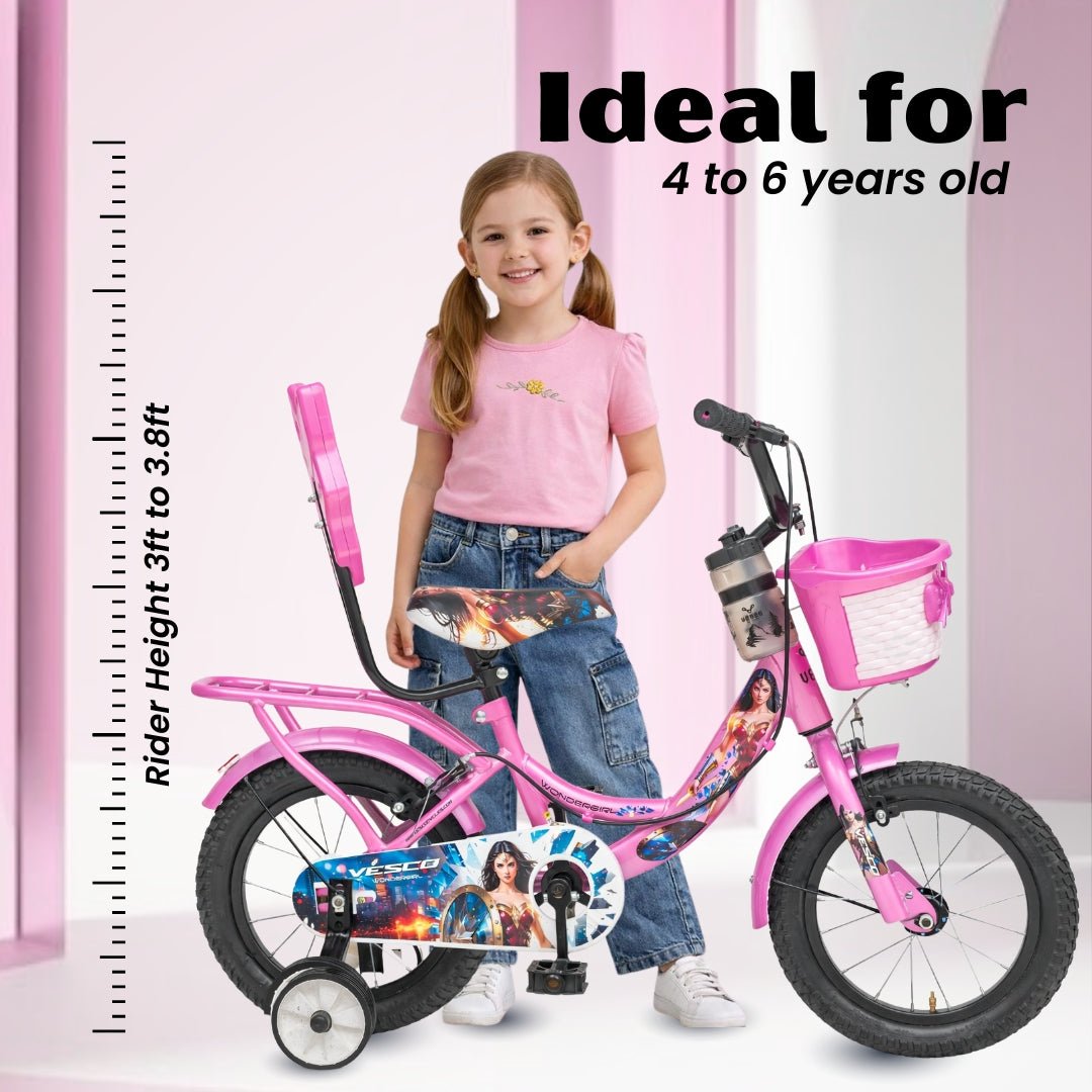 Vesco Wondergirl 16T Girls Cycle (4–6 Years) - Pink - Vesco Cycles