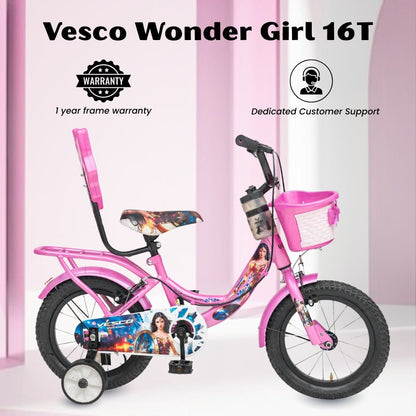 Vesco Wondergirl 16T Girls Cycle (4–6 Years) - Pink - Vesco Cycles