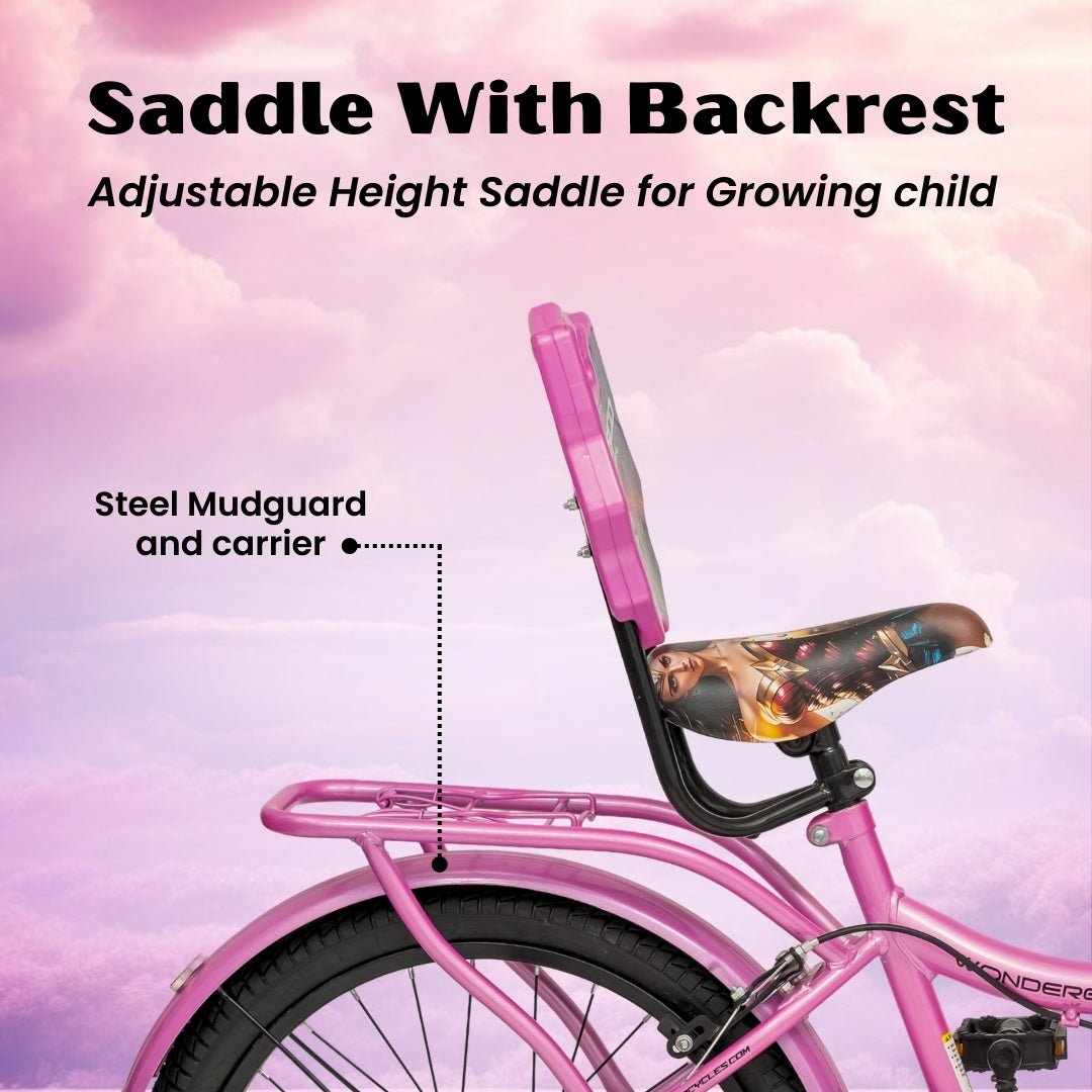 VESCO WonderGirl 20T Girls Cycle for 7–9 Years | Support Wheels | Basket | Pink - Vesco Cycles
