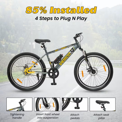 VESCO DRIFT PRO 26T Cycle for Men | Suspension | Alloy Rim | Disc Brakes| Grey