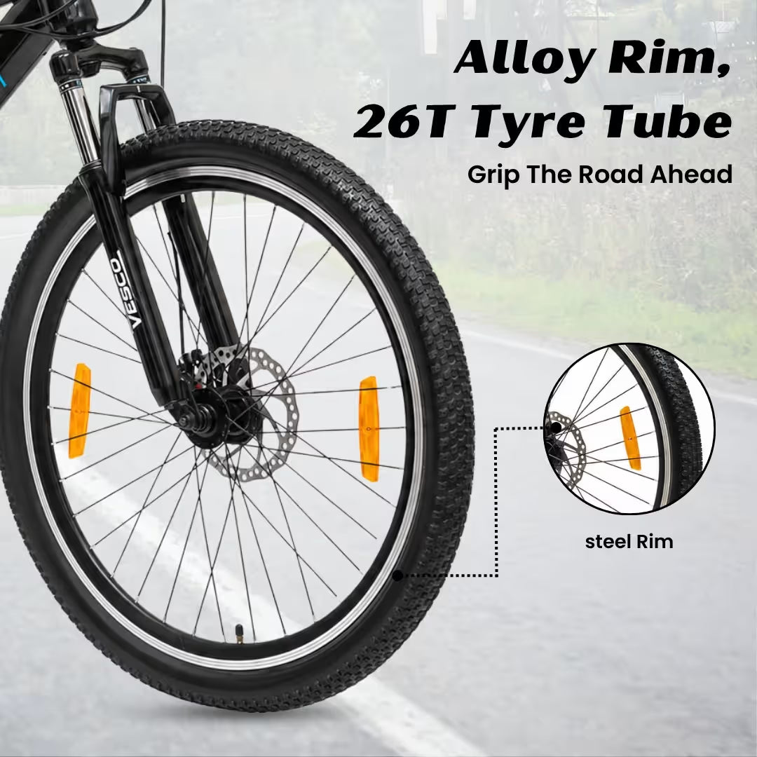 VESCO DRIFT PRO 26T 21 Gears Cycle for Men | Suspension | Alloy Rim | Disc Brakes