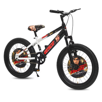 VESCO Drift Jr 20T Fat Tyre Kids Cycle for Boys, Front Suspension, Ideal for 6 to 9 Years | White