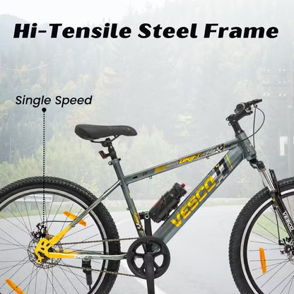 VESCO DRIFT PRO 26T Cycle for Men | Suspension | Alloy Rim | Disc Brakes| Grey