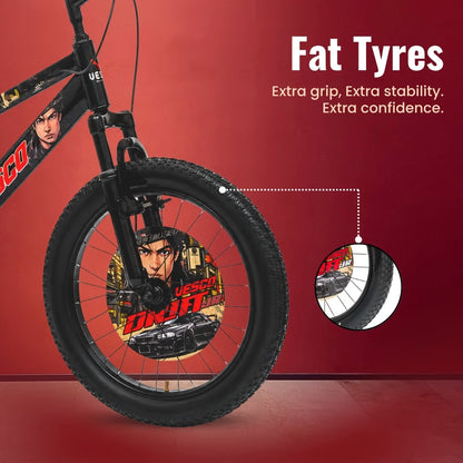 VESCO Drift Jr 20T Fat Tyre Kids Cycle for Boys, Front Suspension, Ideal for 6 to 9 Years | White